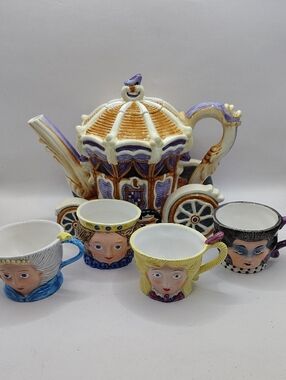 Department 56 Storybook Cinderella Hand-Painted Ceramic Teapot and Mug Set